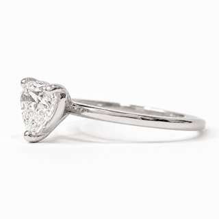 Heart Brilliant Solitaire Ring – Lab-Grown Diamond – 14K/18K White Gold