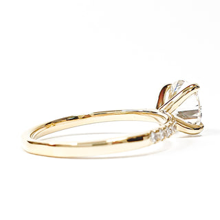 Round Brilliant Pavé Ring – Lab Grown Diamond – 14K/18K  Yellow Gold – 18 Side Stones