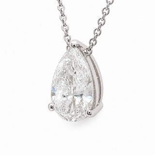 Pear Shape – Lab Grown Diamond – 14K Gold – Solitaire Necklace