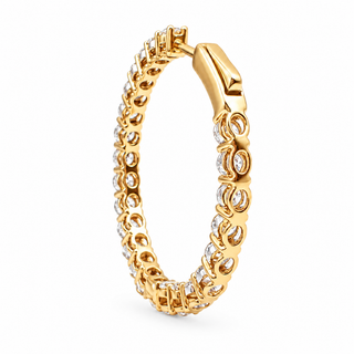 Round Brilliant Hoop Earrings – Lab Grown Diamonds – 14K/18K Gold - 20m"m