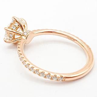 טבעת יהלום עגולה מבריקה 1.00-5.00 קראט – יהלום מעבדה – זהב צהוב 14 או 18 קראט - 18 אבני צד