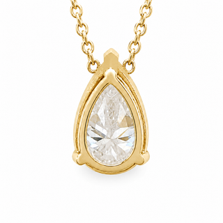 Pear Shape – Lab Grown Diamond – 14K Gold – Solitaire Necklace