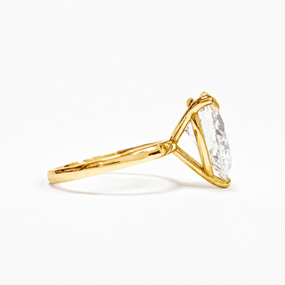 Pear Shape Solitaire Ring – Lab-Grown Diamond – 14K/18K Yellow Gold