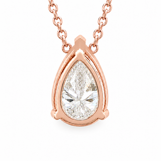 Pear Shape – Lab Grown Diamond – 14K Gold – Solitaire Necklace