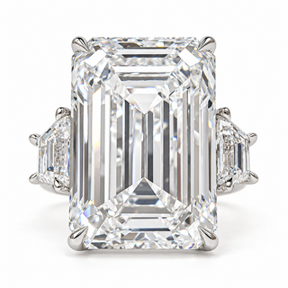 Emerald Cut 8.05 Carat Lab-Grown Diamonds Ring | IGI Certified | 6.22 Gram 18K White Gold