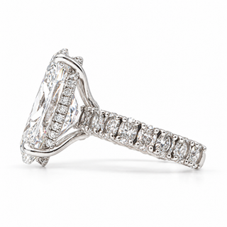 Oval Brilliant 11.67 Carat Lab-Grown Diamonds Ring | IGI Certified | 7.01 Gram 14K White Gold