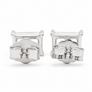 Emerald Cut Stud Earrings – Lab Grown Diamonds – 14K/18K White Gold