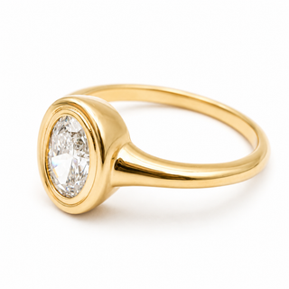 Oval Brilliant Solitaire Ring – Lab Grown Diamond – 14K/18K Gold