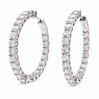 Round Brilliant Hoop Earrings – Lab Grown Diamonds – 14K/18K Gold - 20m"m