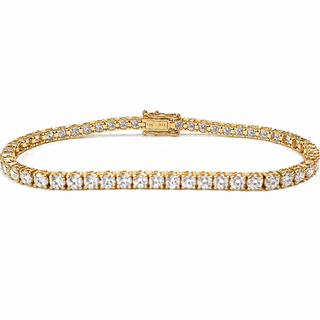 Tennis Bracelet – Lab Grown Diamonds – 14K/18K Yellow Gold – Classic 4 Prong