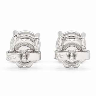 Round Brilliant Earrings – Lab Grown Diamonds – 14K/18K White Gold – Basket Stud Earrings