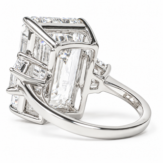 Emerald Cut 8.05 Carat Lab-Grown Diamonds Ring | IGI Certified | 6.22 Gram 18K White Gold