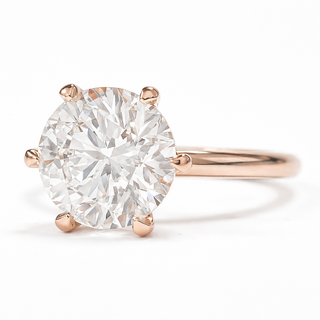 Round Brilliant 6 Prong Solitaire Ring – Lab Grown Diamond – 14K/18K Rose Gold