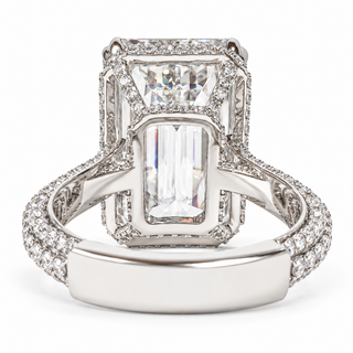 Emerald Cut 11.84 Carat Lab-Grown Diamonds Ring | IGI Certified | 8.22 Gram 18K White Gold