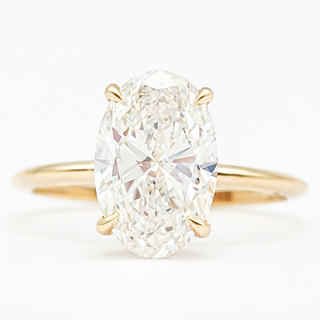 Oval Brilliant Solitaire Ring – Lab Grown Diamond – 14K/18K Yellow Gold
