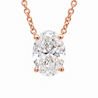 Oval Brilliant – Lab Grown Diamond – 14K Gold – Solitaire Necklace