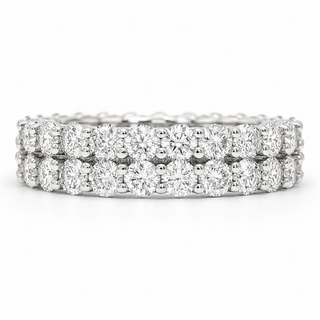 Round Brilliant 2 Row Eternity Ring – Lab Grown Diamond – 14K/18K White Gold