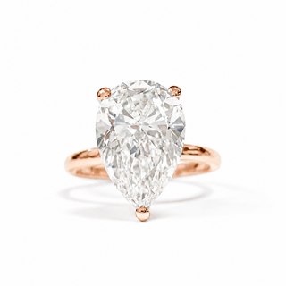 Pear Shape Solitaire Ring – Lab-Grown Diamond – 14K/18K Gold