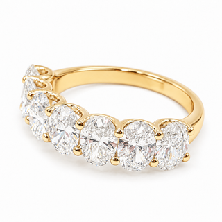 Oval Brilliant 7 Stone Crown Ring – Lab Grown Diamond – 14K/18K Gold