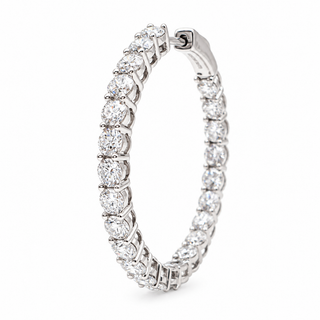 Round Brilliant Hoop Earrings – Lab Grown Diamonds – 14K/18K Gold - 20m"m