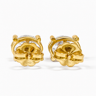 Oval Brilliant Earrings – Lab Grown Diamonds – 14K/18K Yellow Gold – Stud Earrings