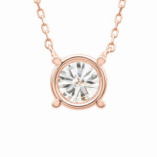Round Brilliant – Lab Grown Diamond – 14K/18K Rose Gold – Solitaire Necklace