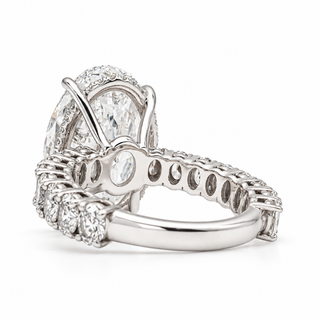 Oval Brilliant 11.67 Carat Lab-Grown Diamonds Ring | IGI Certified | 7.01 Gram 14K White Gold