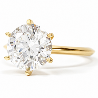 Round Brilliant 6 Prong Solitaire Ring – Lab Grown Diamond – 14K/18K Yellow Gold