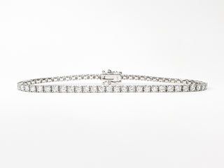 Tennis Bracelet – Lab Grown Diamonds – 14K/18K White Gold – Classic 4 Prong