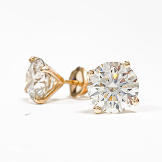 Round Brilliant Earrings – Lab Grown Diamonds – 14K/18K Yellow Gold – Stud Earrings