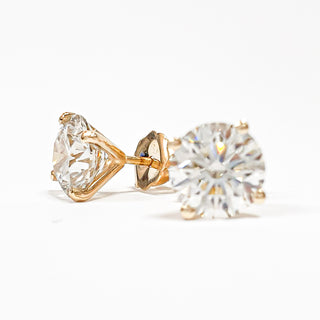 Round Brilliant Earrings – Lab Grown Diamonds – 14K/18K Yellow Gold – Stud Earrings