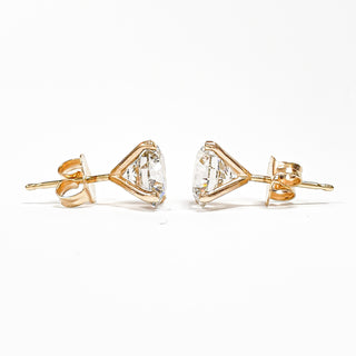 Round Brilliant Earrings – Lab Grown Diamonds – 14K/18K Yellow Gold – Stud Earrings
