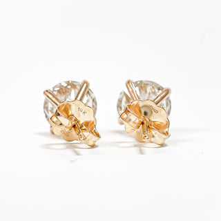 Round Brilliant Earrings – Lab Grown Diamonds – 14K/18K Yellow Gold – Stud Earrings