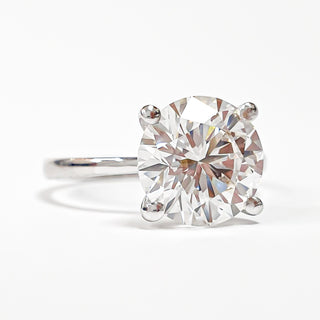 טבעת יהלום עגול סוליטר מבריקה 1.00-5.00 קראט – יהלום מעבדה – זהב לבן 14K/18K