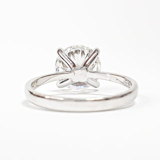 טבעת יהלום עגול סוליטר מבריקה 1.00-5.00 קראט – יהלום מעבדה – זהב לבן 14K/18K