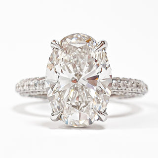 טבעת יהלום עגולה מבריקה 1.00-5.00 קראט – יהלום מעבדה – זהב צהוב 14 או 18 קראט - 18 אבני צד