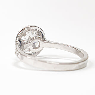 Round Brilliant Pavé with Halo Ring – Lab-Grown Diamond– Lab Grown Diamond – 14K/18K White Gold – 38 Side Stones