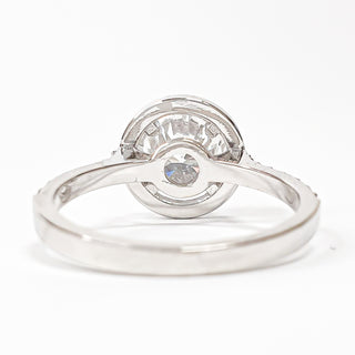 Round Brilliant Pavé with Halo Ring – Lab-Grown Diamond– Lab Grown Diamond – 14K/18K White Gold – 38 Side Stones