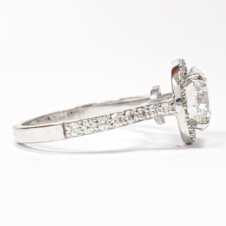 Round Brilliant Pavé with Halo Ring – Lab-Grown Diamond– Lab Grown Diamond – 14K/18K White Gold – 38 Side Stones