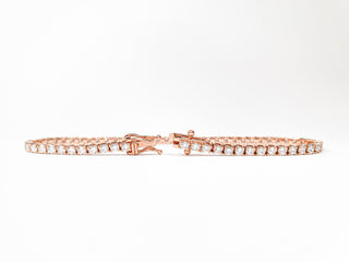Tennis Bracelet – Lab Grown Diamonds – 14K/18K Rose Gold – Classic 4 Prong