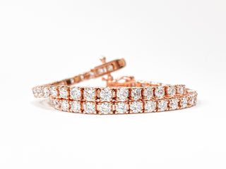 Tennis Bracelet – Lab Grown Diamonds – 14K/18K Rose Gold – Classic 4 Prong