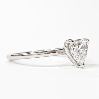 Heart Brilliant Solitaire Ring – Lab-Grown Diamond – 14K/18K White Gold