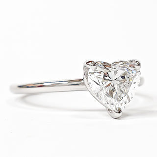 Heart Brilliant Solitaire Ring – Lab-Grown Diamond – 14K/18K White Gold