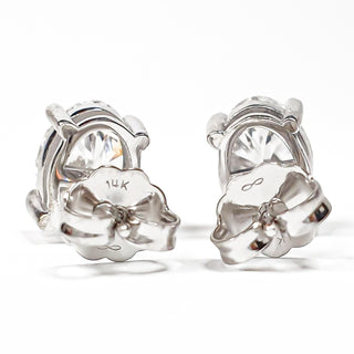 Oval Brilliant Earrings – Lab Grown Diamonds – 14K/18K White Gold – Stud Earrings