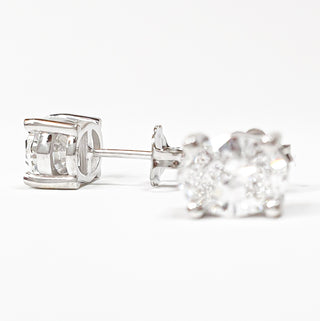 Oval Brilliant Earrings – Lab Grown Diamonds – 14K/18K White Gold – Stud Earrings