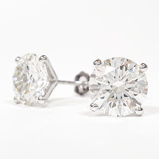 Round Brilliant Earrings – Lab Grown Diamonds – 14K/18K White Gold – Stud Earrings