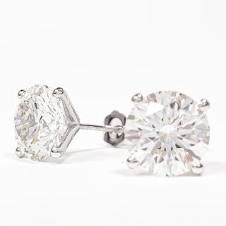 Round Brilliant Earrings – Lab Grown Diamonds – 14K/18K White Gold – Stud Earrings