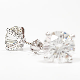 Round Brilliant Earrings – Lab Grown Diamonds – 14K/18K White Gold – Stud Earrings