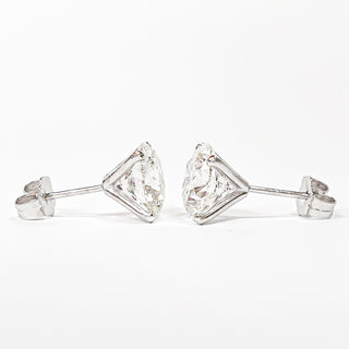 Round Brilliant Earrings – Lab Grown Diamonds – 14K/18K White Gold – Stud Earrings
