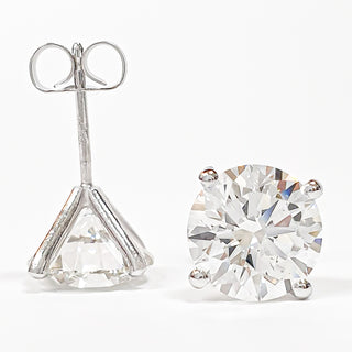 Round Brilliant Earrings – Lab Grown Diamonds – 14K/18K White Gold – Stud Earrings